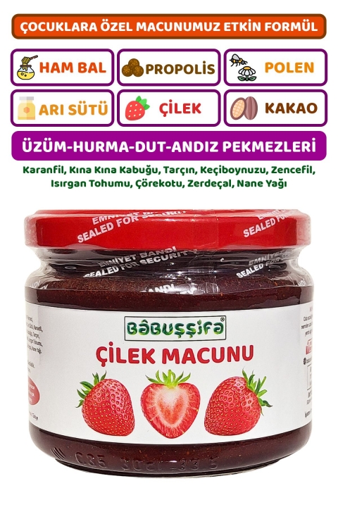 Çilek Macunu Arı Sütlü Ballı Pekmezli Özel Kids Macun - Etkin İçerik 400gr