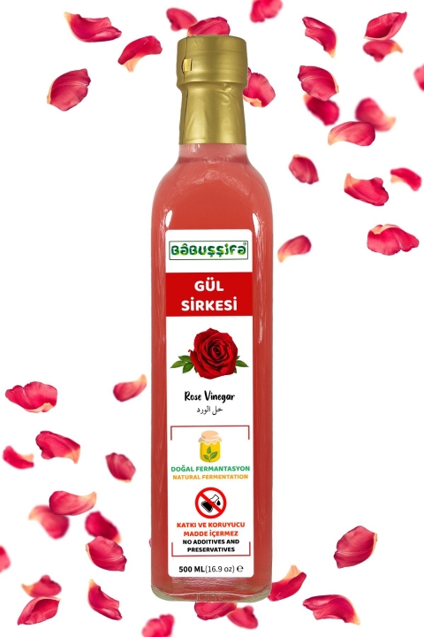 Doğal Fermantasyon Gül Sirkesi x 3 Adet - Köy El Yapımı İçilebilir 500ml