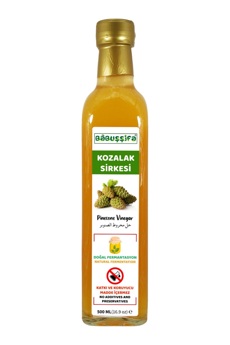 Doğal Fermantasyon Kozalak Sirkesi Köy El Yapımı İçilebilir 500ml