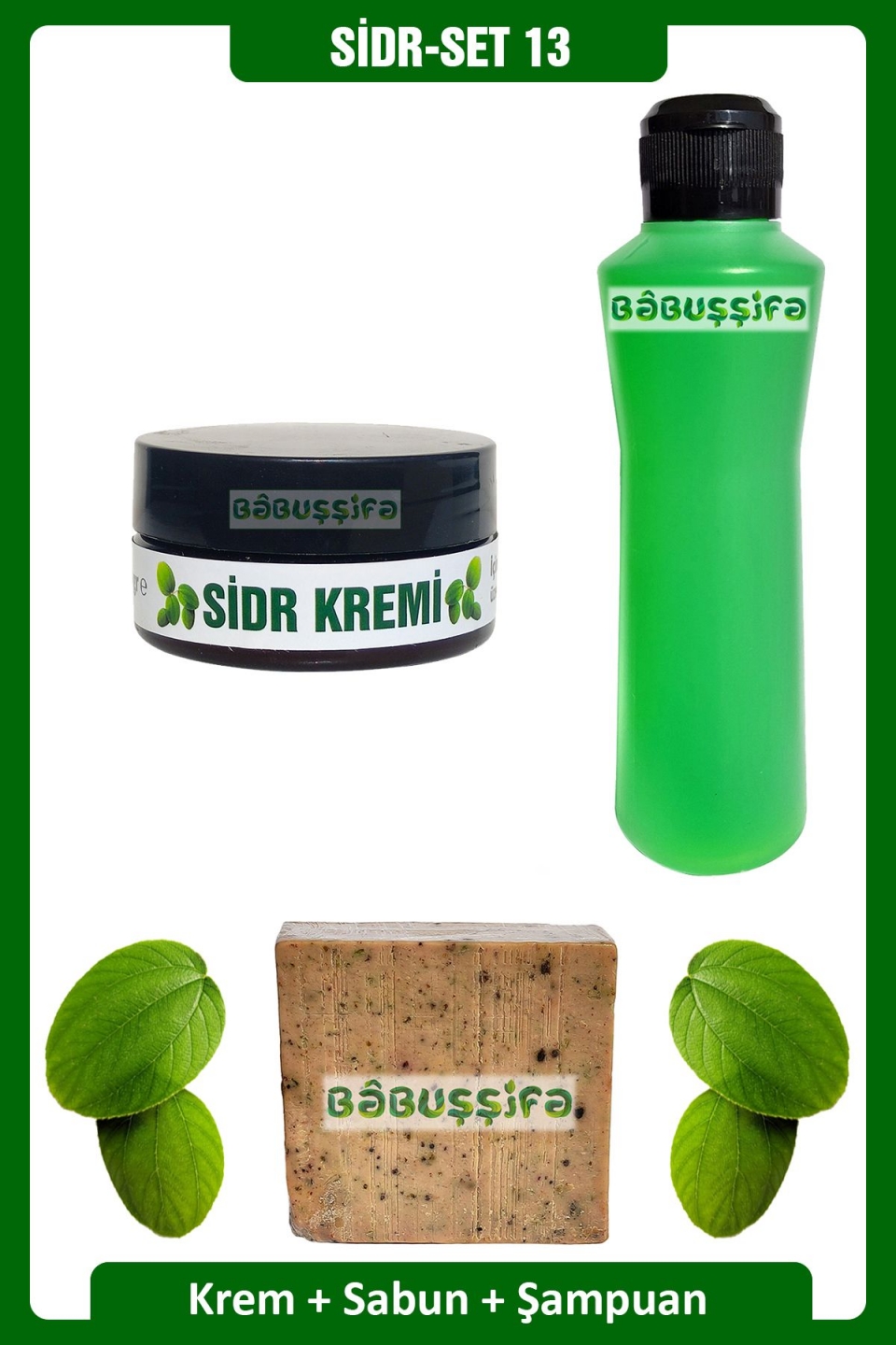 Sidr Seti-13 Sidr Sabunu + 250ml Sidr Şampuanı + Sidr Kremi Doğal Manevi Terapi Seti